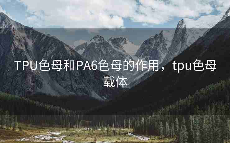 TPU色母和PA6色母的作用，tpu色母载体